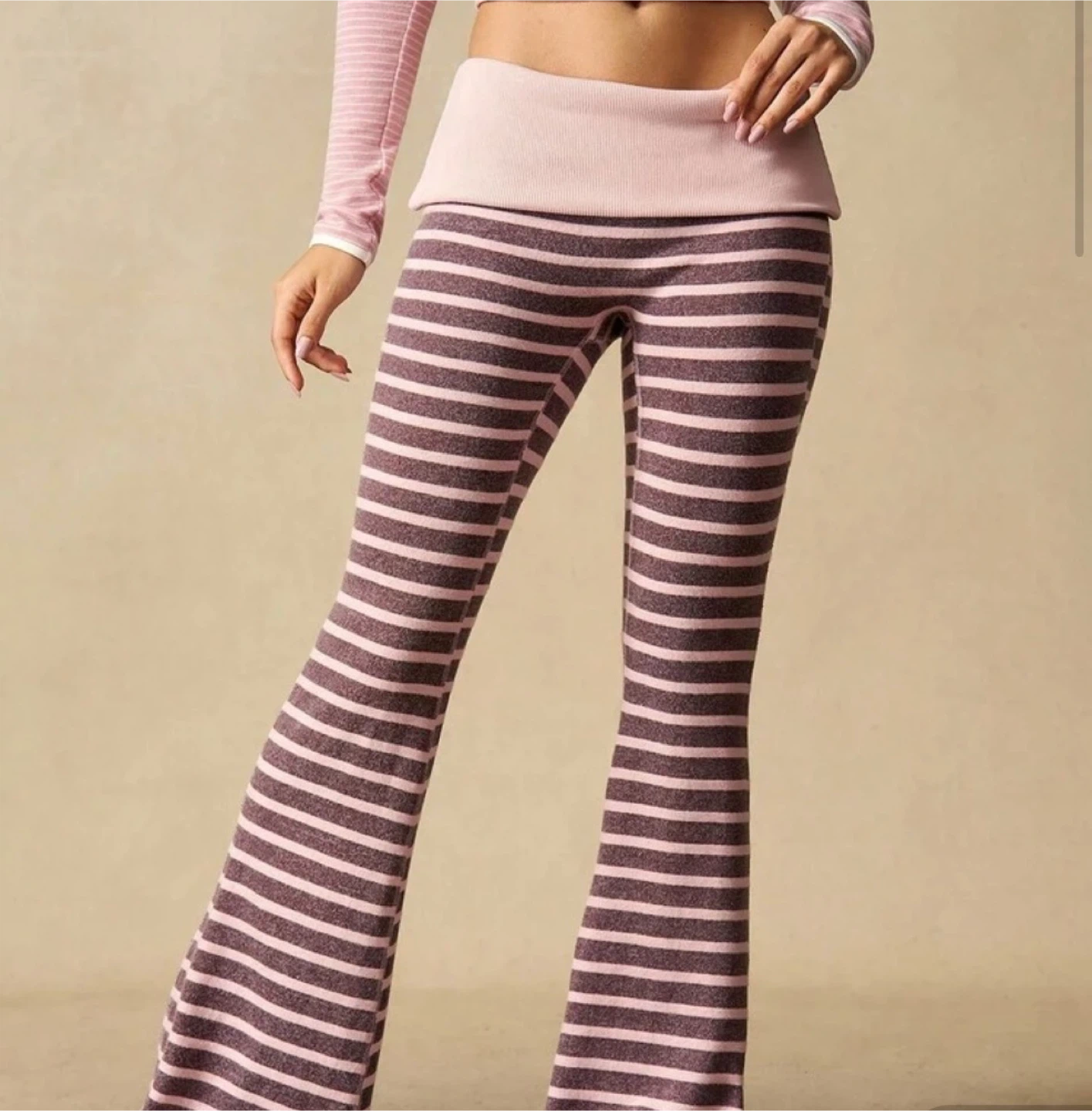 Pink & Brown Stripe Lounge Pants