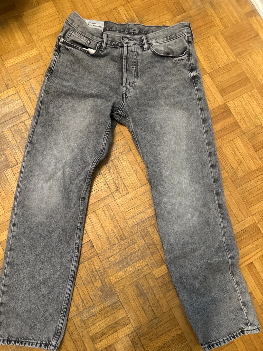 H&M Relaxed Fit Grey Jeans Size 33/32 - photo 2