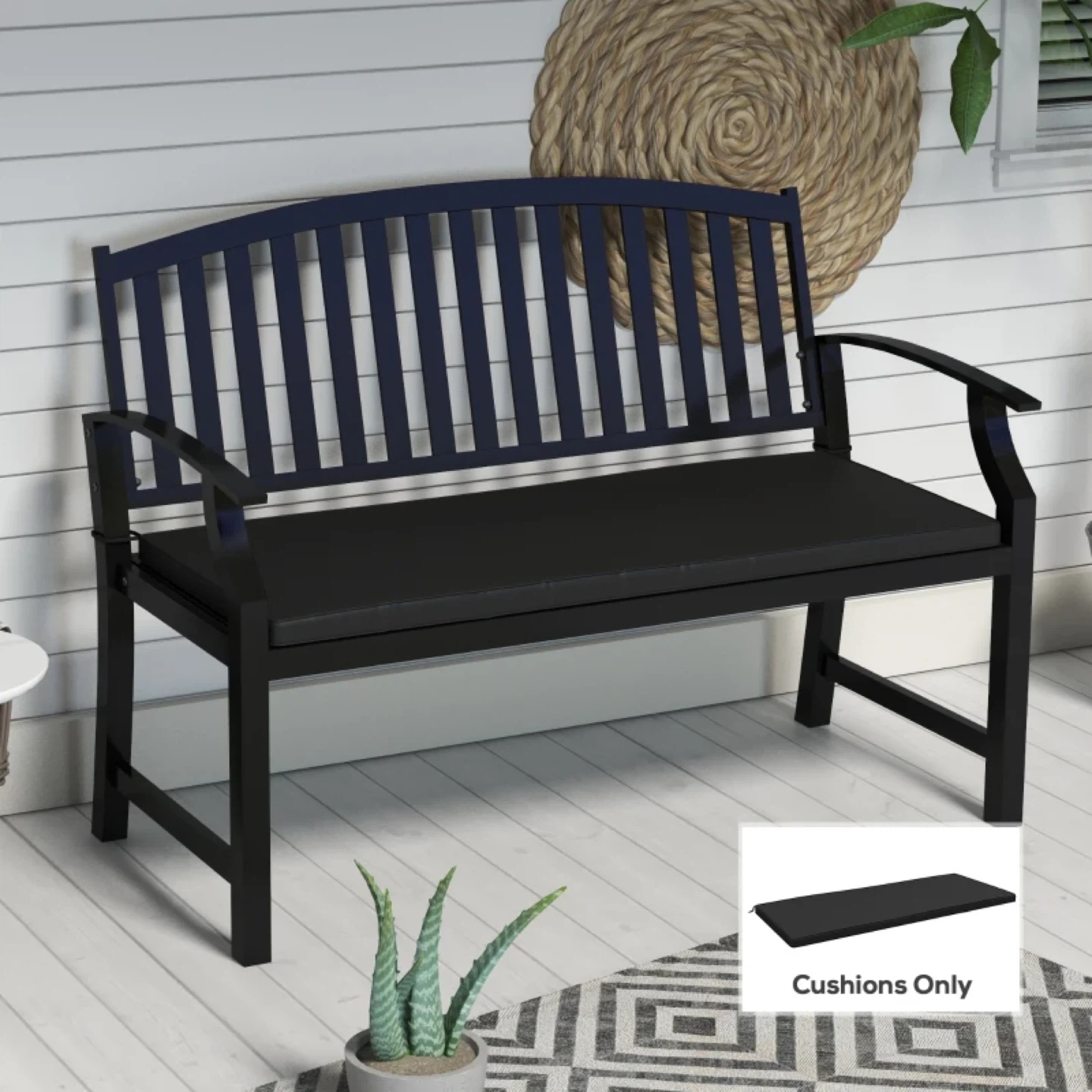 2-Seater Patio Bench Cushion Outdoor Seat Swing Replacement Pad - photo 5