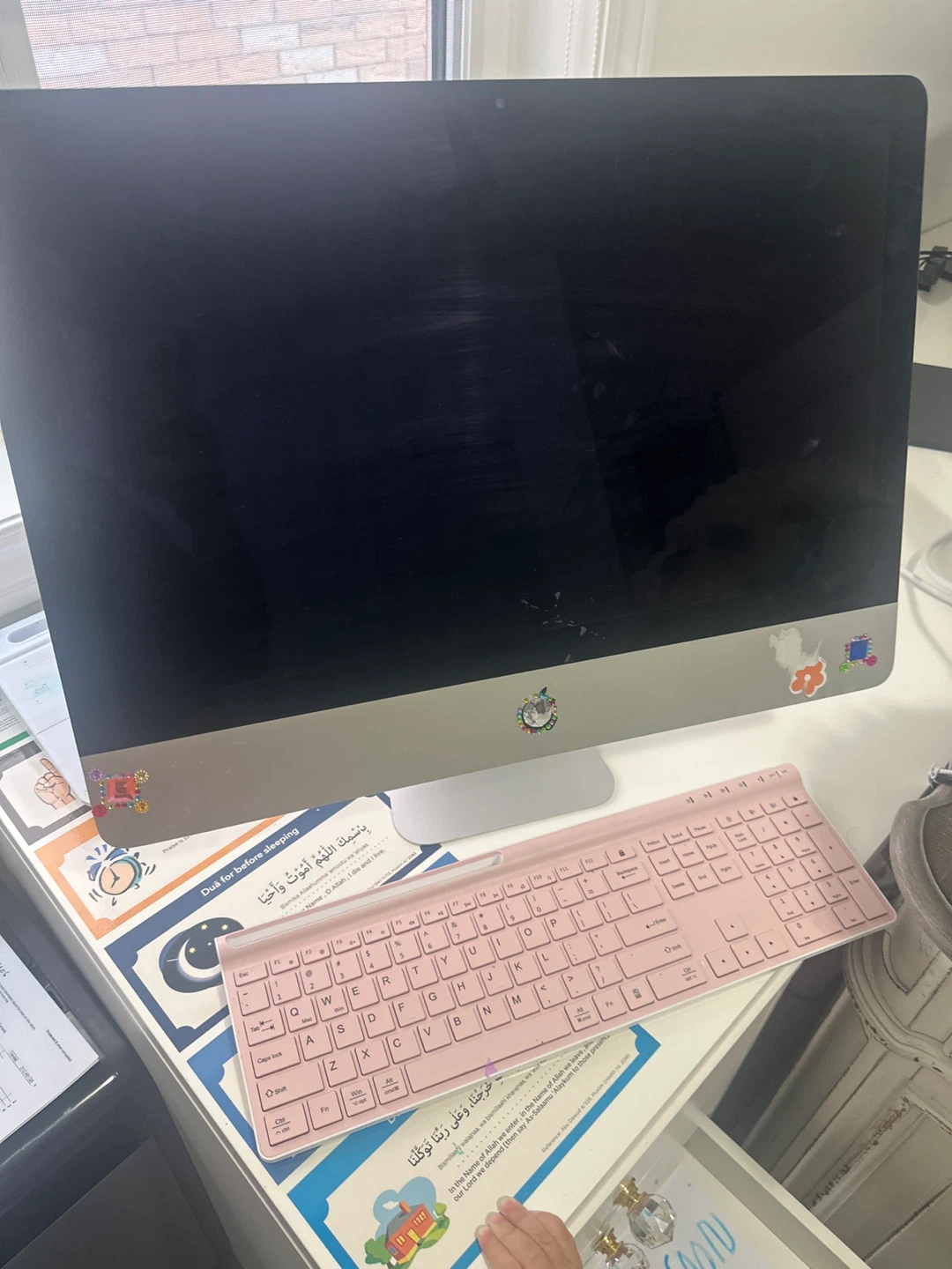 Apple iMac Desktop Computer with Pink Keyboard