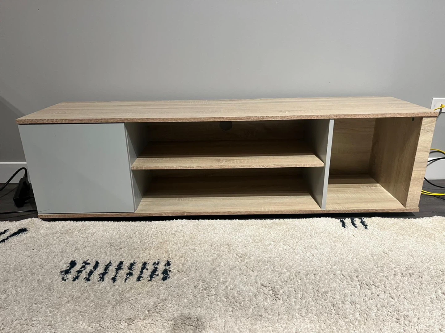 Modern TV Stand with Cabinet and Shelves