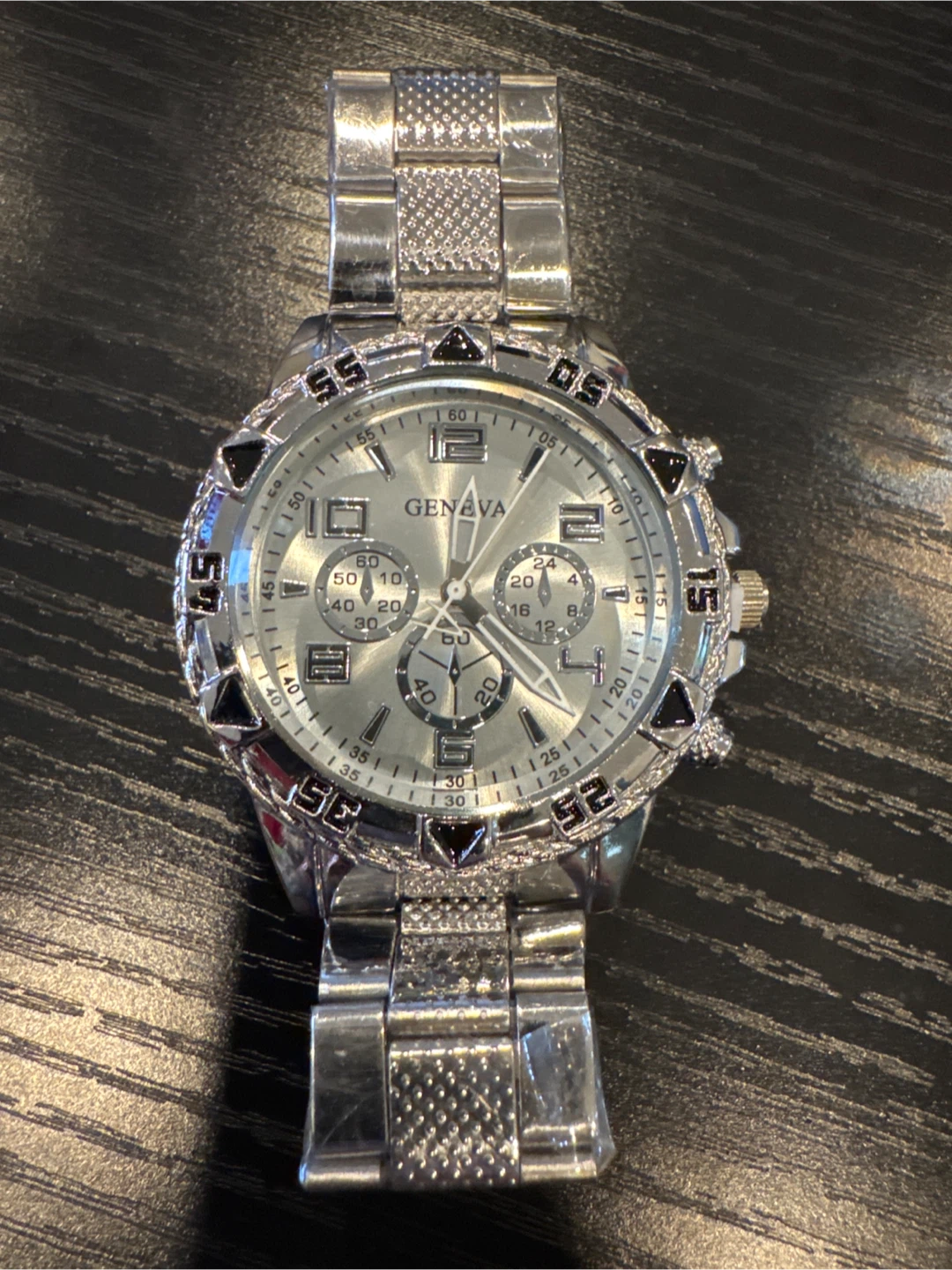 Geneva Silver Chronograph Watch