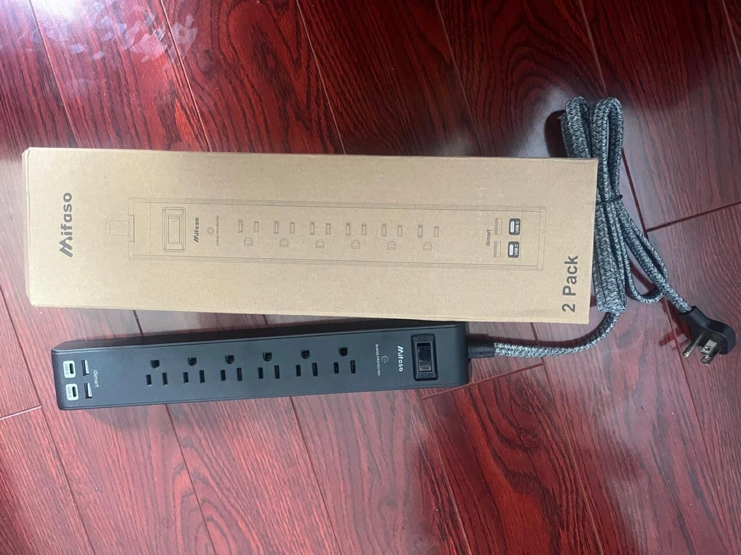 🥕 Mifaso 2 Pack Smart Surge Protector with USB C Ports - photo 2