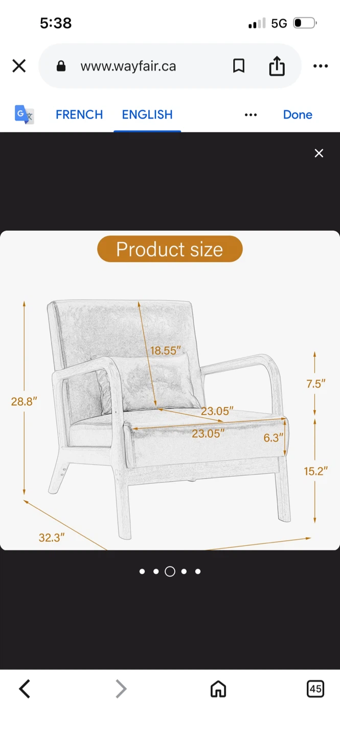 New Jyrin 25.8" Wide Mid Century Accent Chair - photo 4