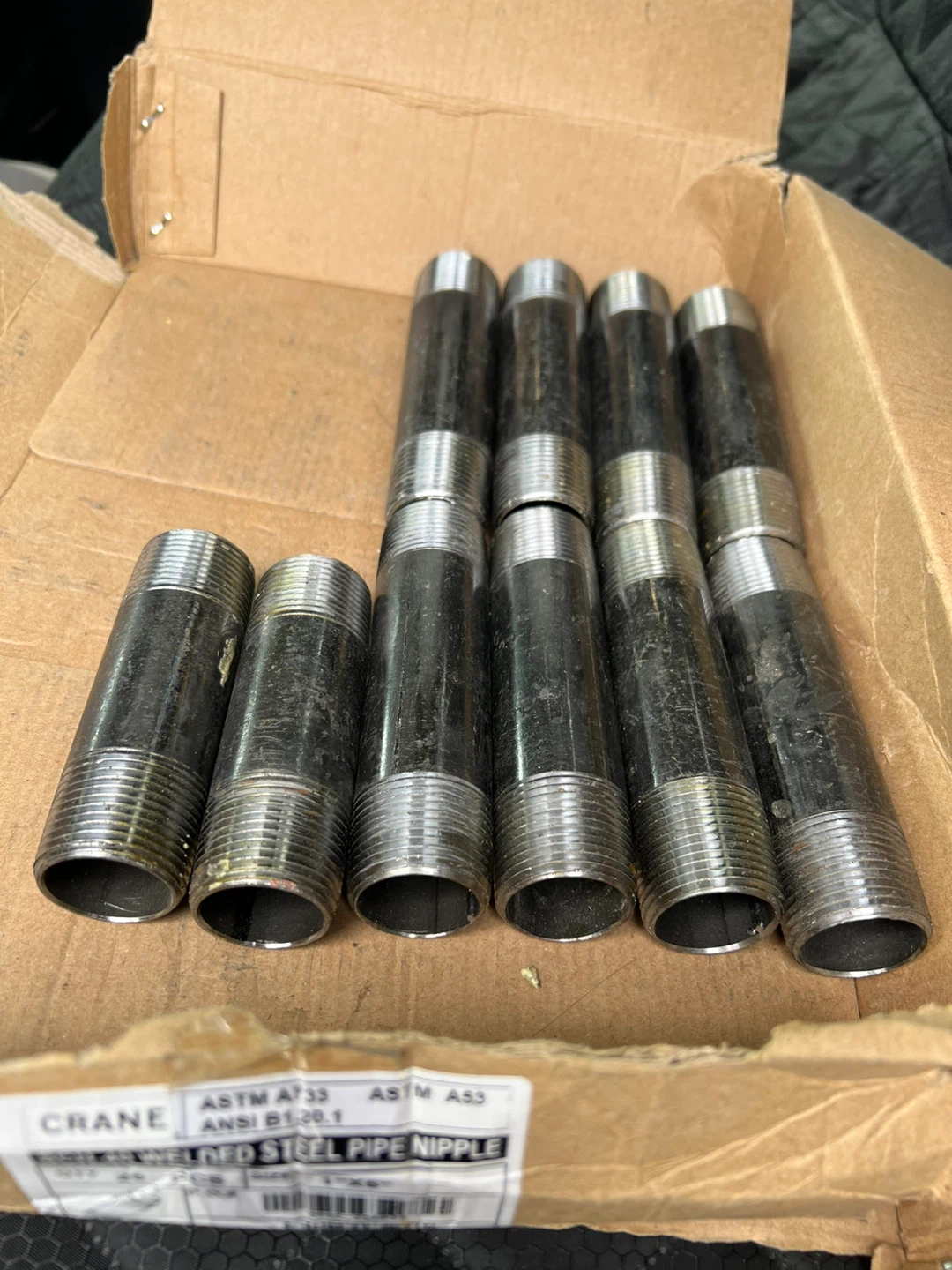 CRANE SCH.40 threaded  Steel Pipe Nipple - 1" x 5" (25 pcs)
