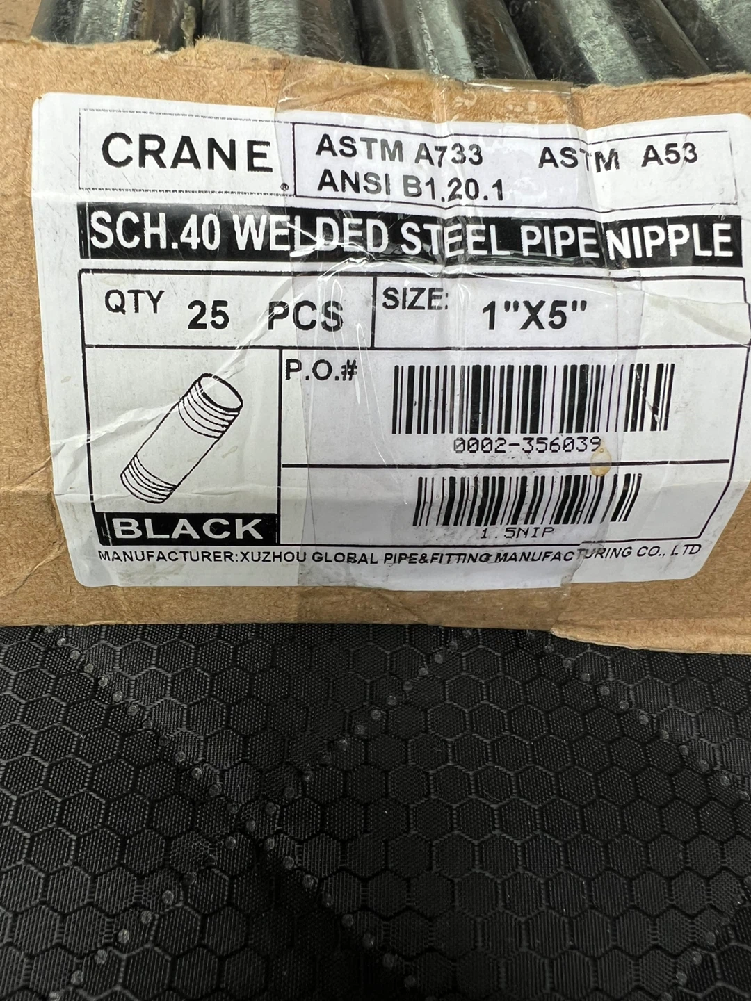 CRANE SCH.40 threaded  Steel Pipe Nipple - 1" x 5" (25 pcs) - photo 2