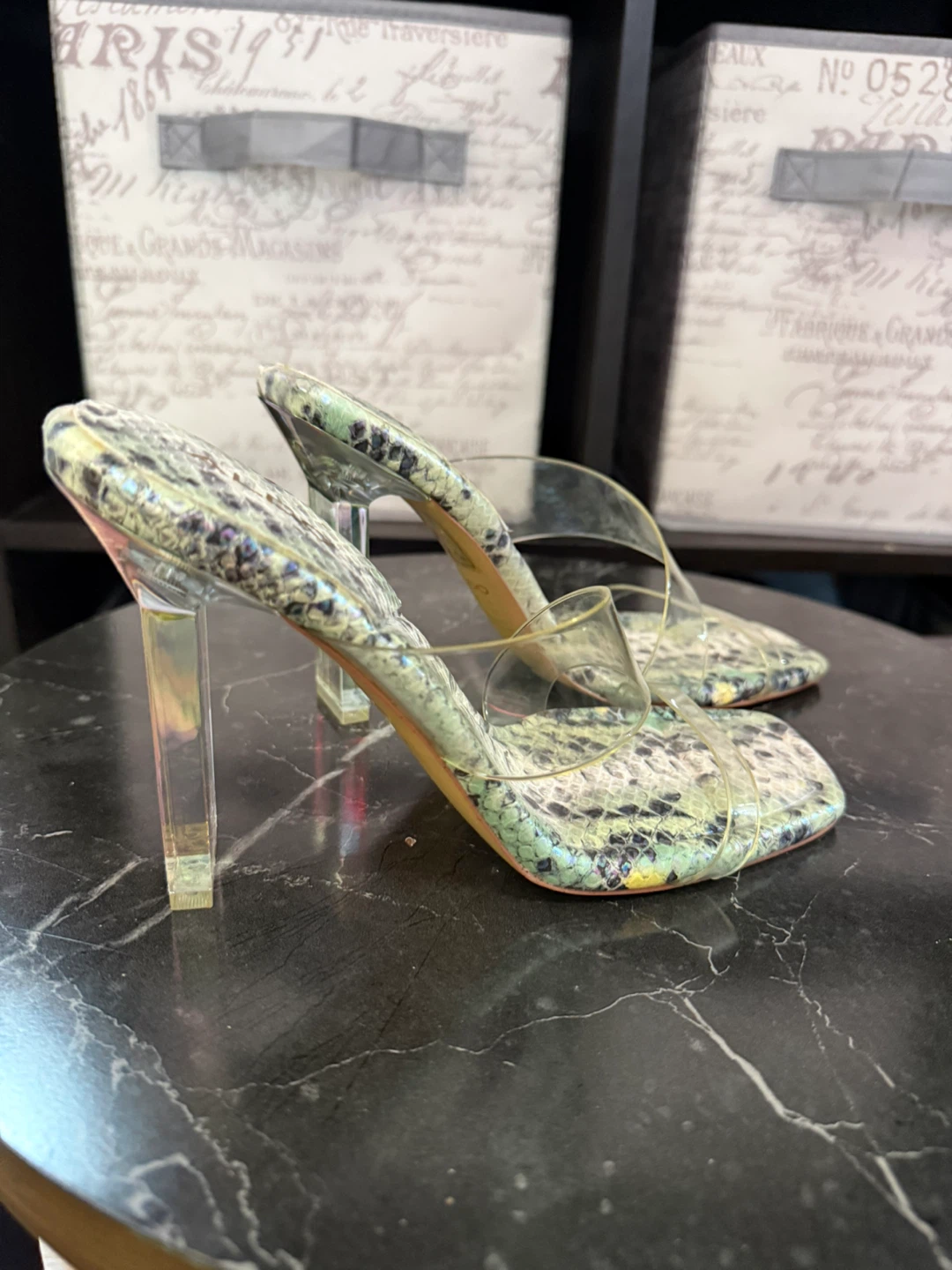 ALDO Clear Strap Heels - Snake Print size 6 - photo 4