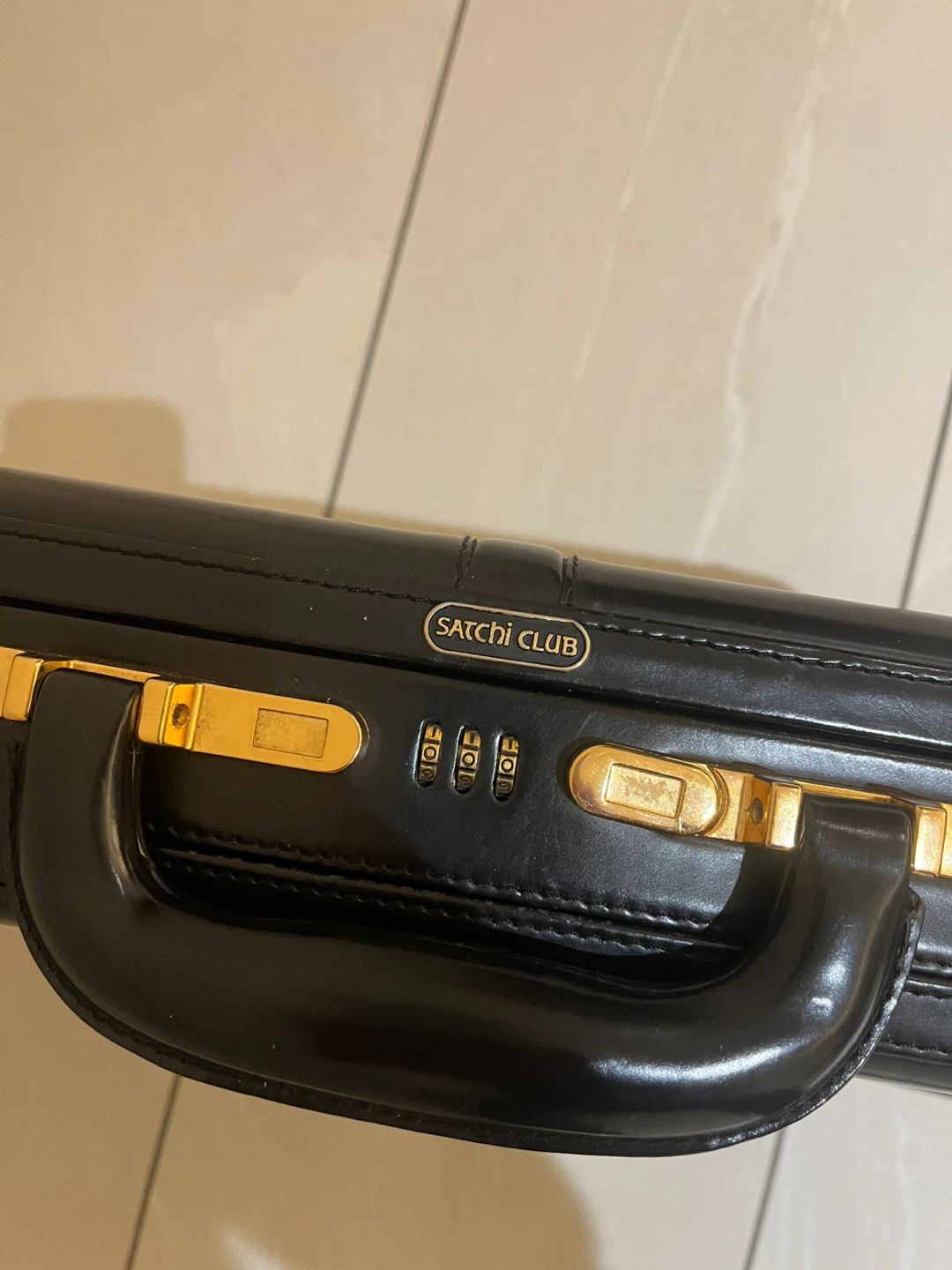 Satchi Club Black Leather Briefcase with Combination Lock - photo 4