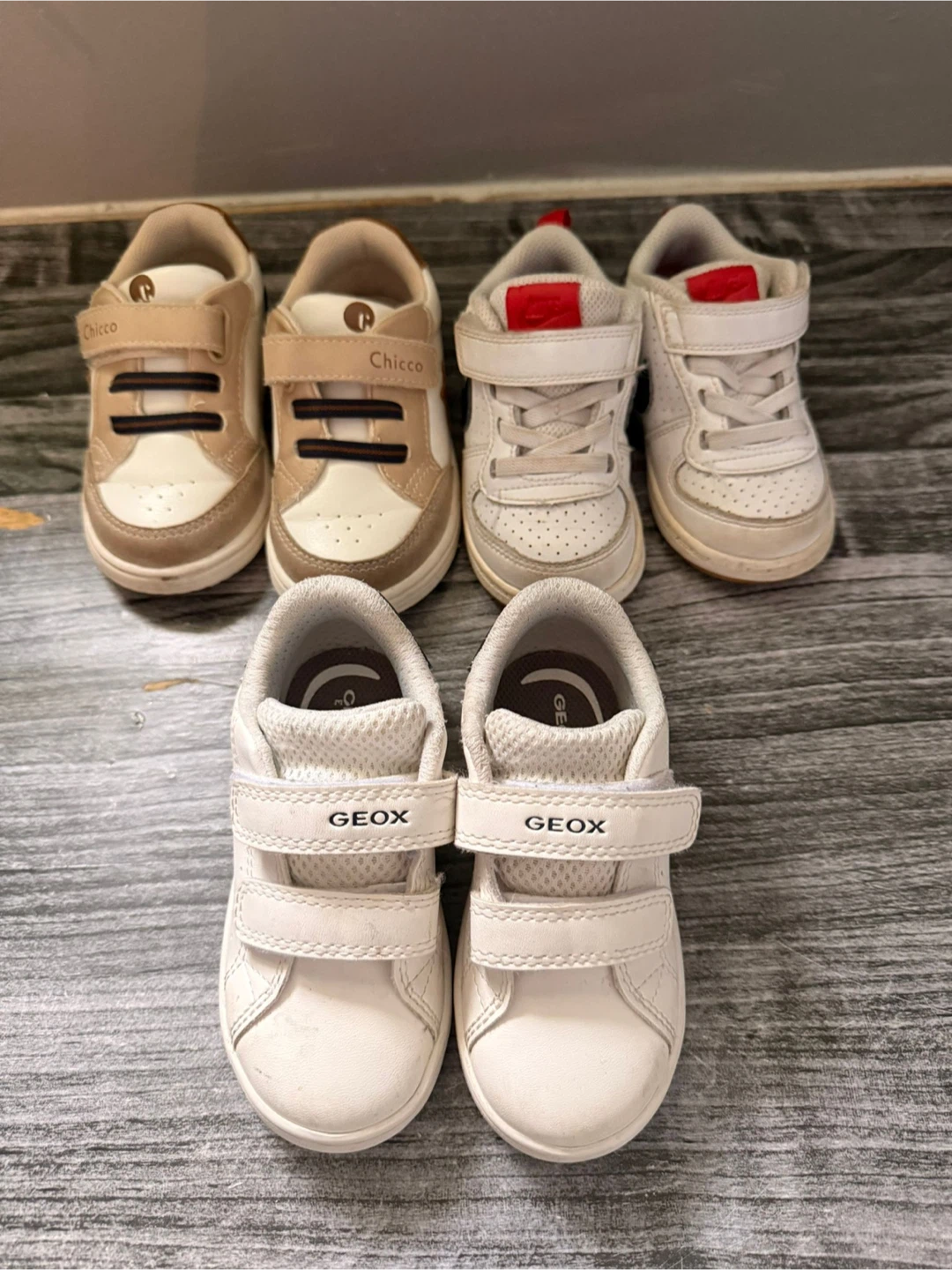 Bundle of 3 pairs of kids' sneakers: Geox, Nike, Chicco - photo 2