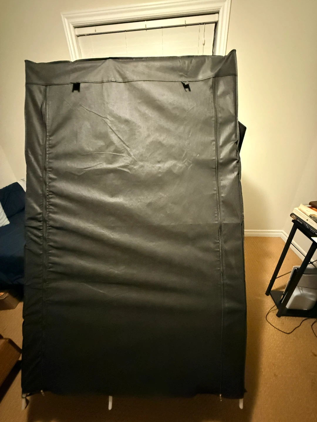 Black Portable Wardrobe Storage Organizer with Shelves