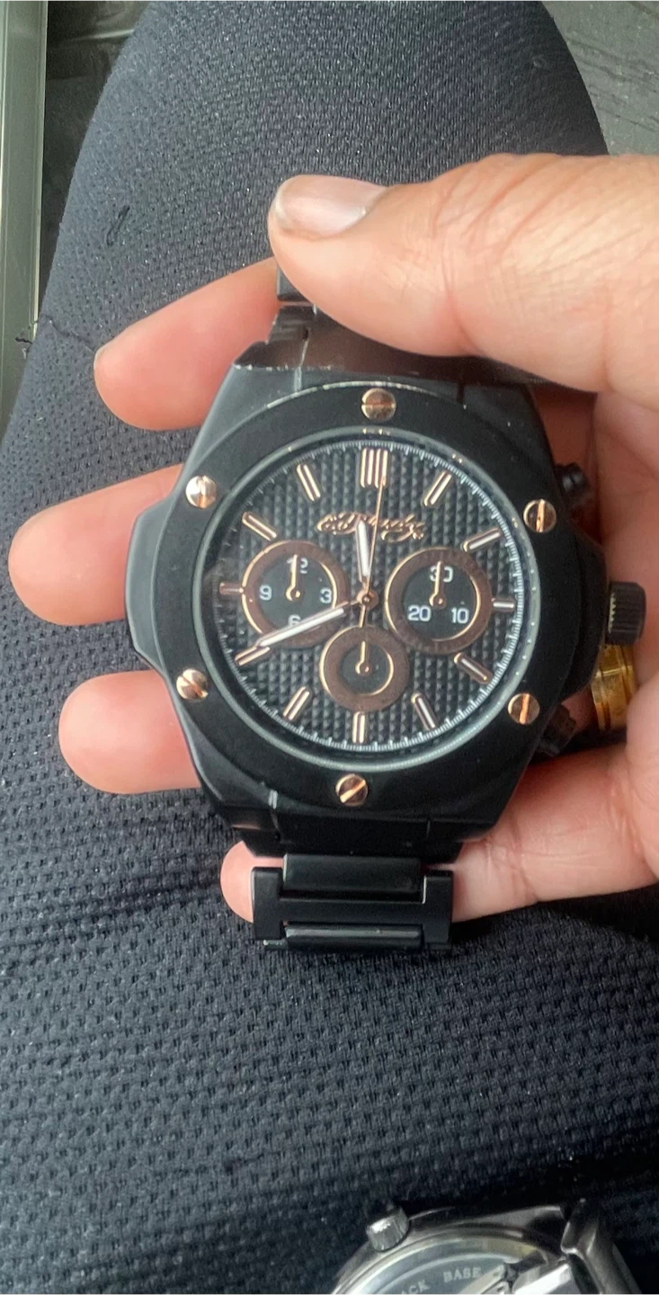 Ed Hardy Watch Black Rose Gold Chronograph - photo 2