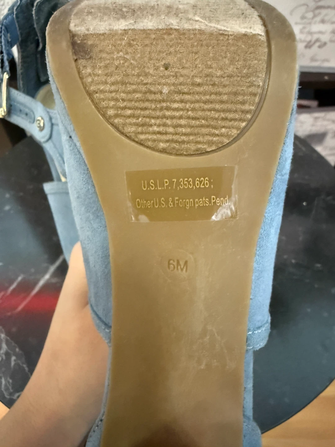 Guess Blue Suede Peep-Toe Ankle Heels - photo 5