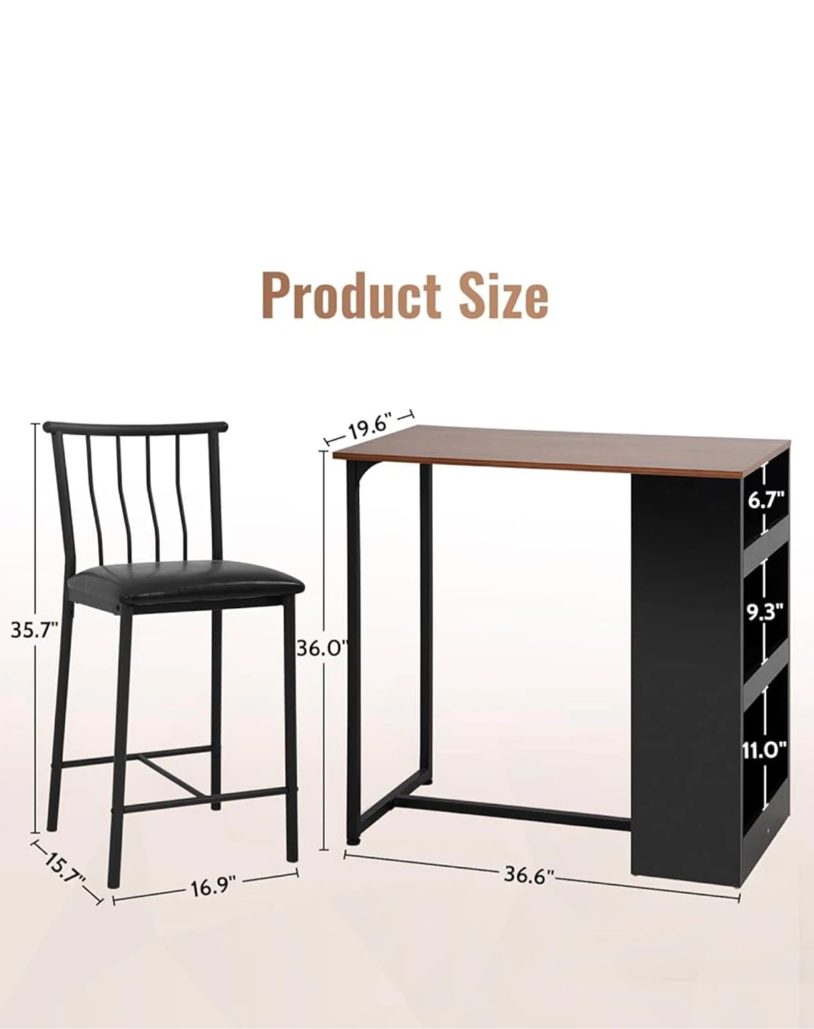 FDW Dining Table Set Bar Table Kitchen Table and Chairs - photo 2