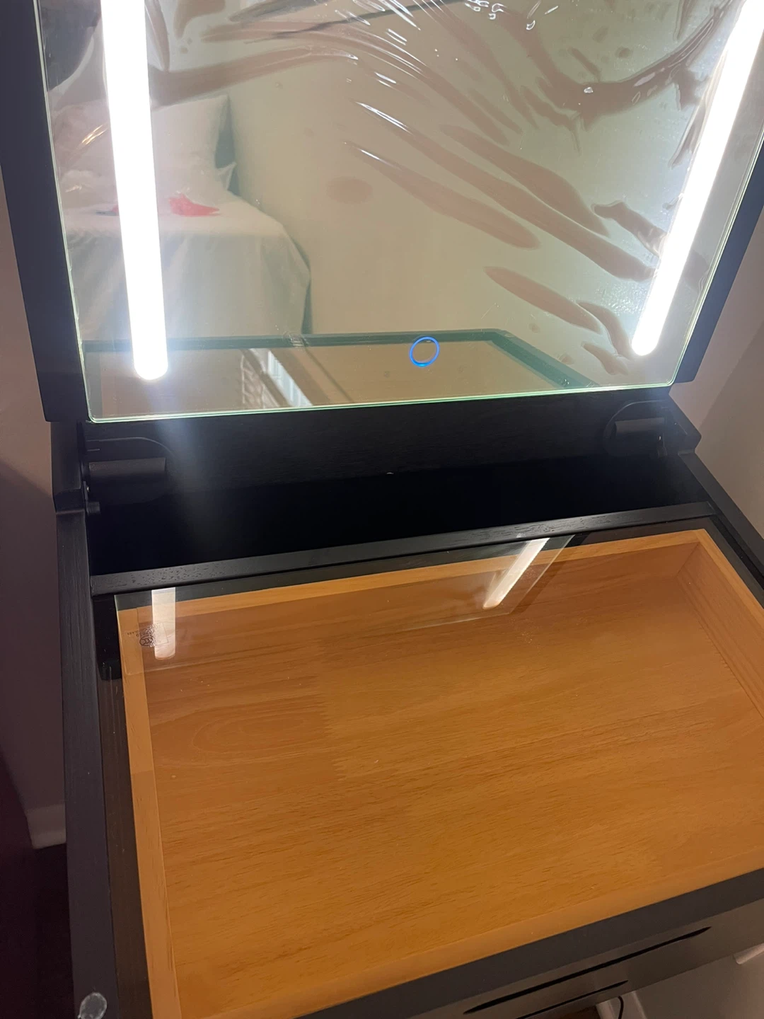 RIHHA 24" Small Farmhouse Vanity Desk with Lights