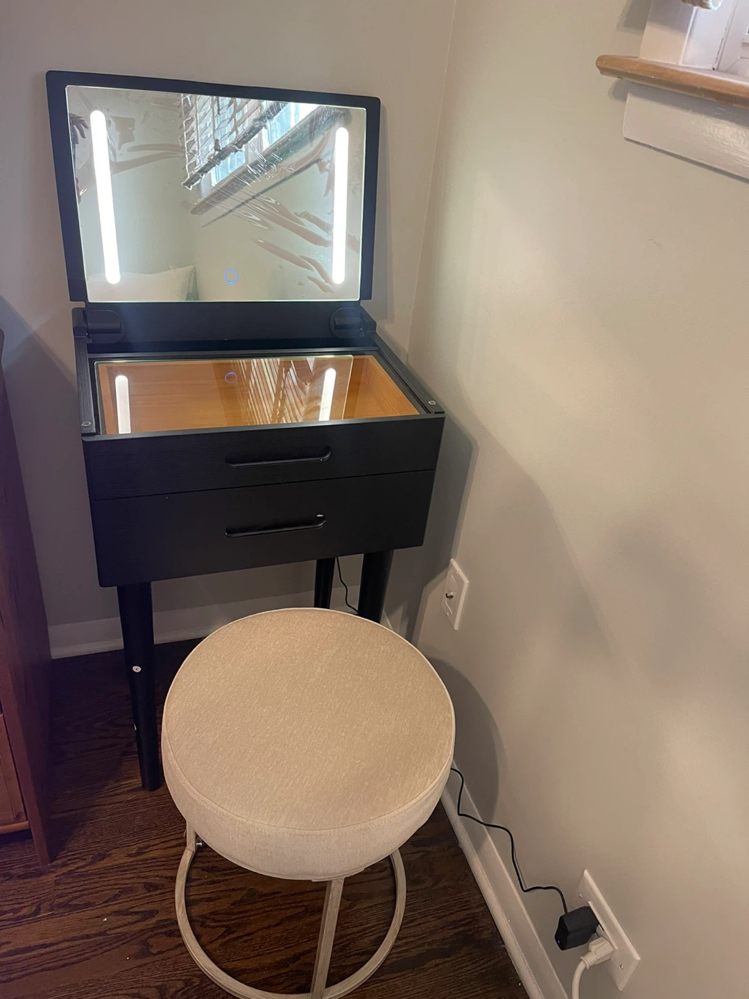 RIHHA 24" Small Farmhouse Vanity Desk with Lights - photo 2