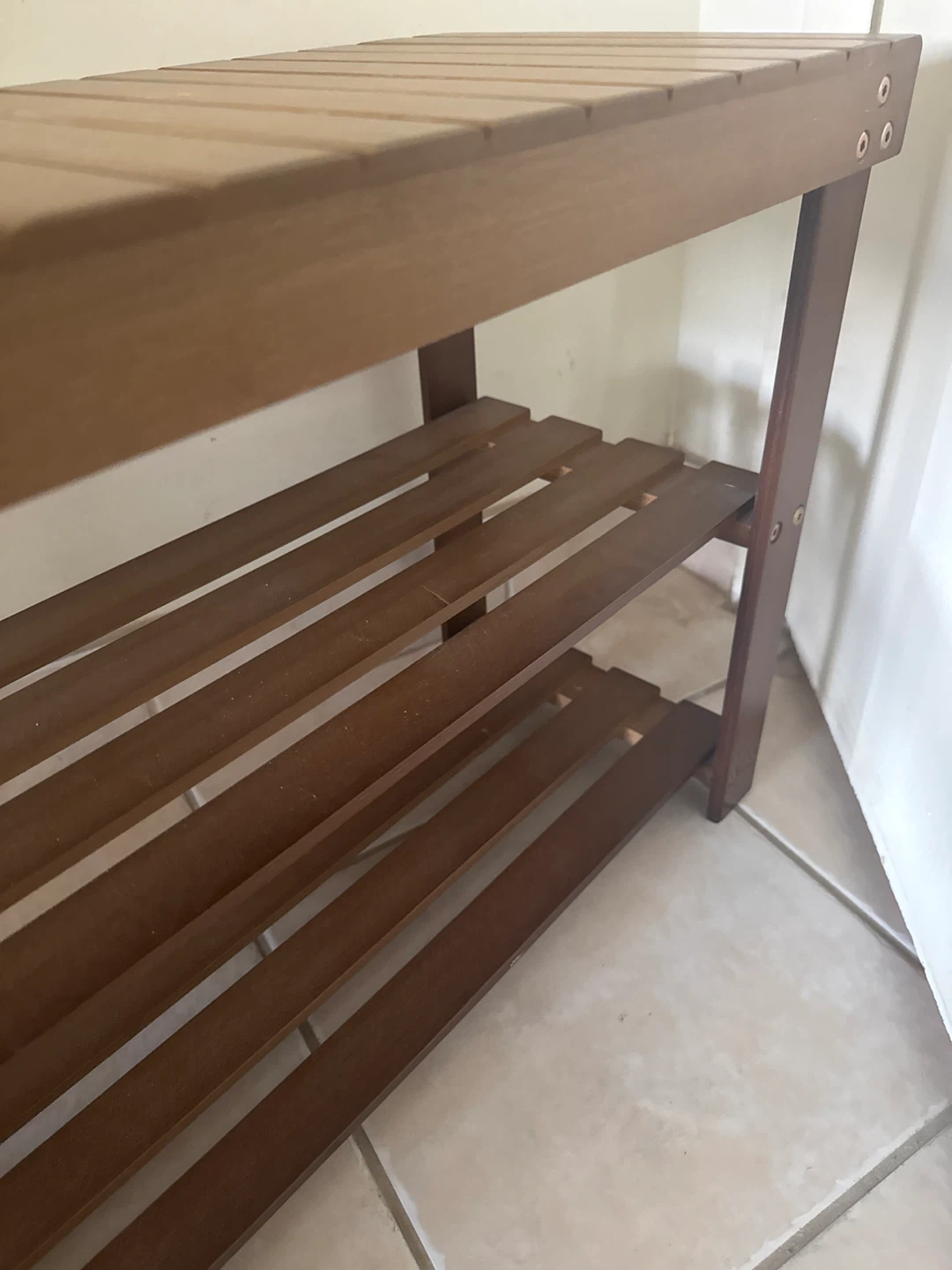 Wooden Shoe Rack Bench - photo 4