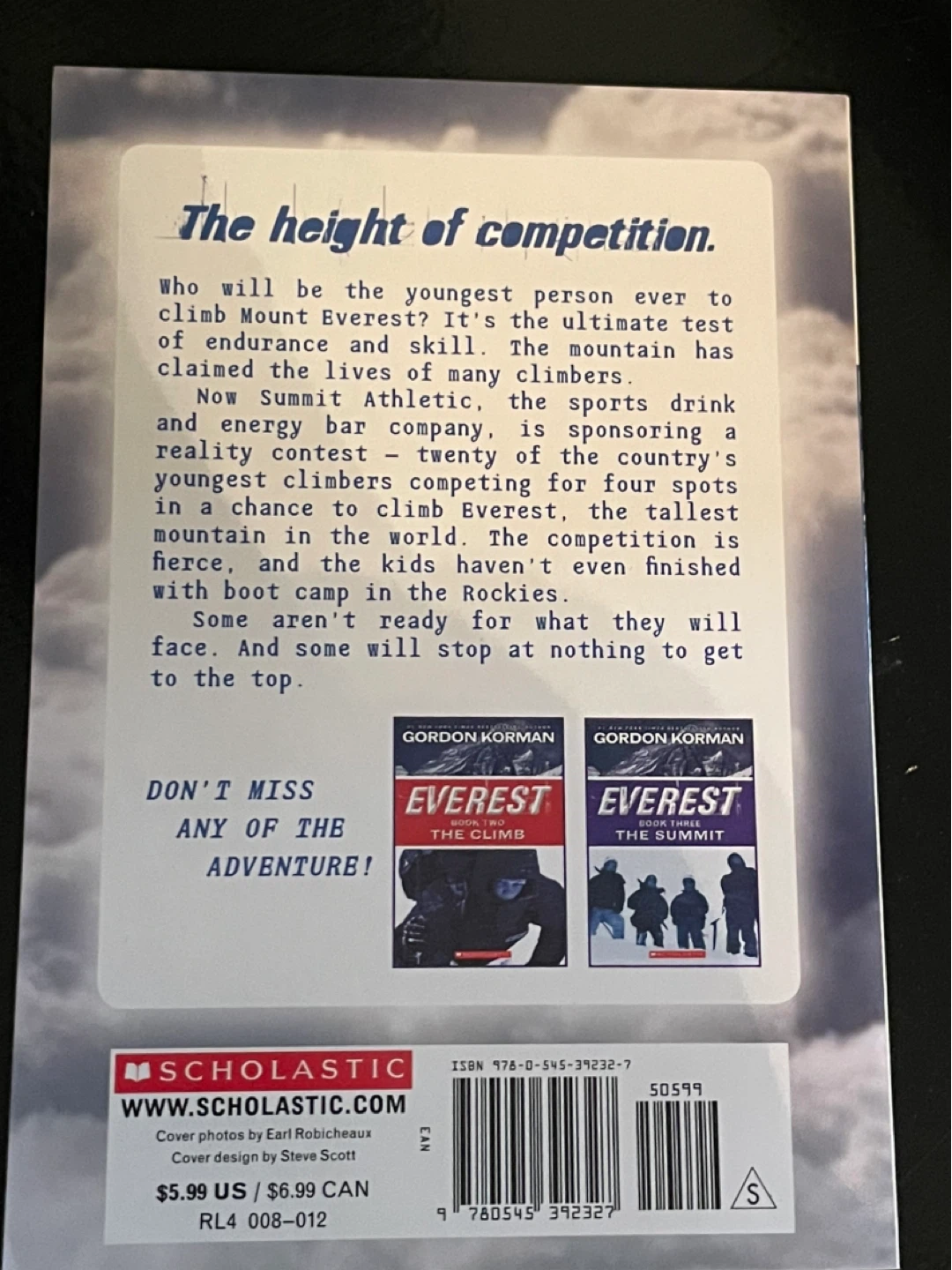 Gordon Korman Everest Book One & Into The Clouds - photo 2