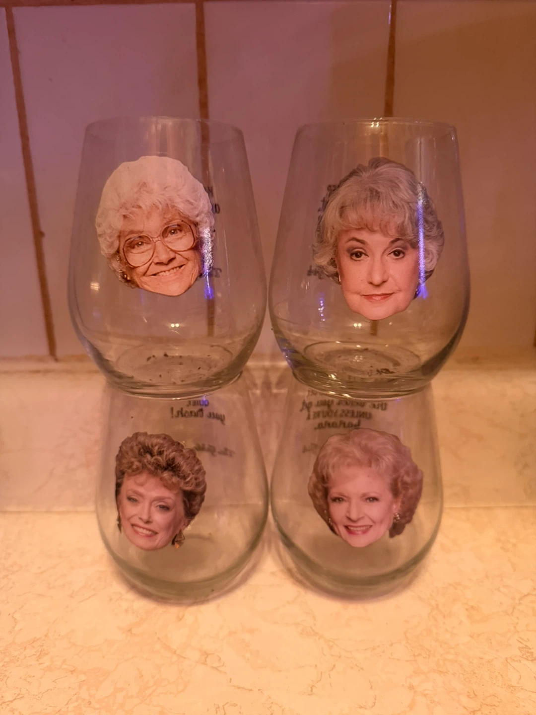 Golden Girls Stemless Wine Glasses Set of 4