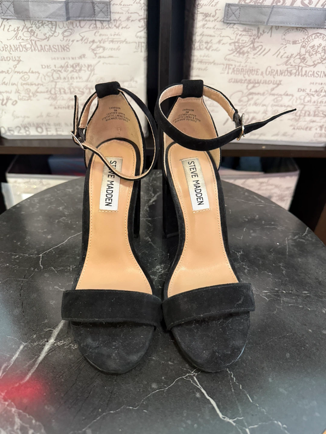 Steve Madden Black Suede Block Heel Sandals - photo 2