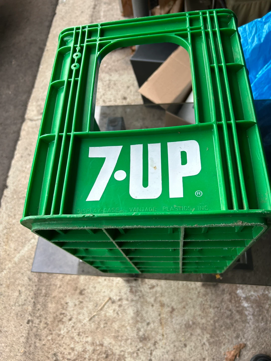 7UP Display Case Green Plastic Crate