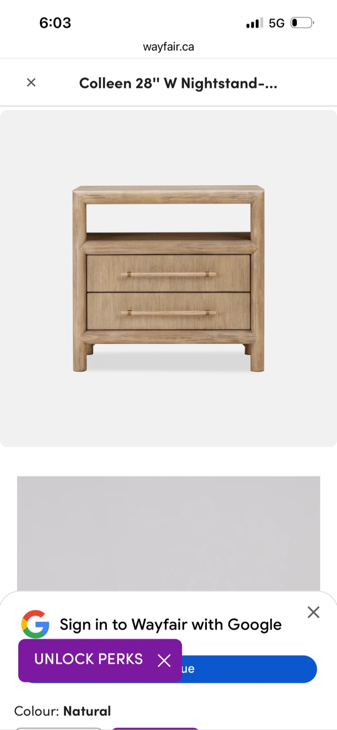 New Colleen 28" W Nightstand with Two USB
