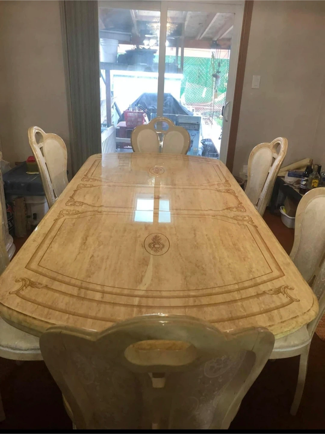 Marble Top Dining Table with 6 Chairs - photo 4