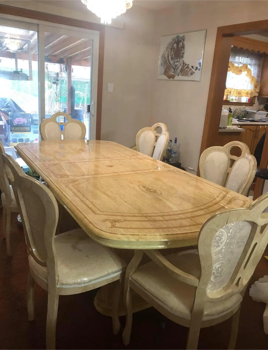 Marble Top Dining Table with 6 Chairs - photo 3