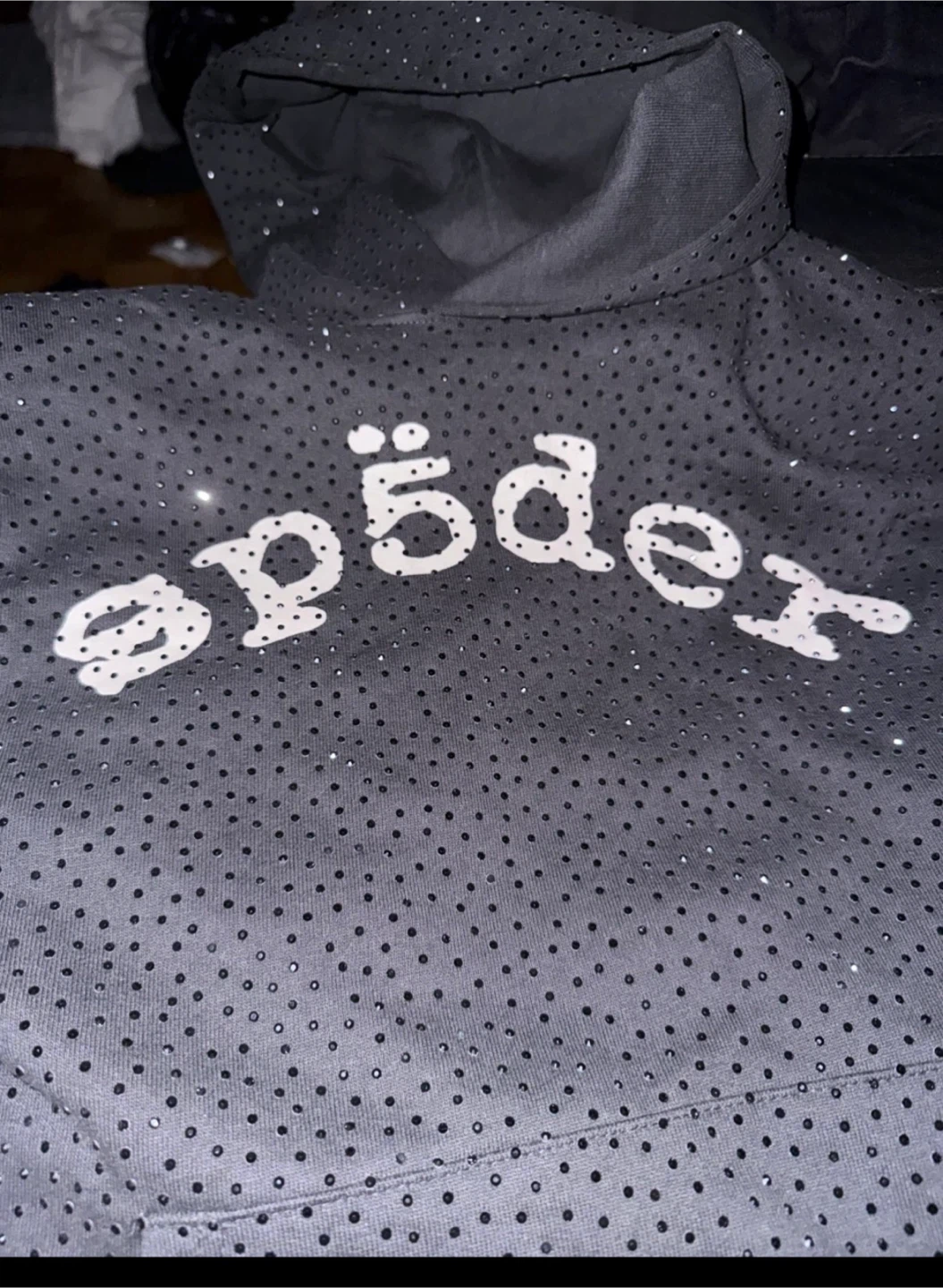 SPIDER hoodie with rhinestones, size M