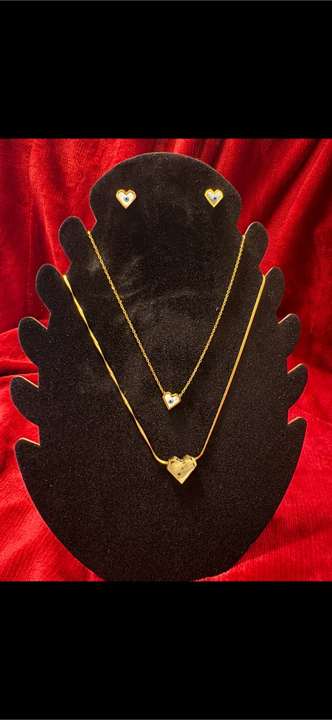Heart Necklace and Earring Set