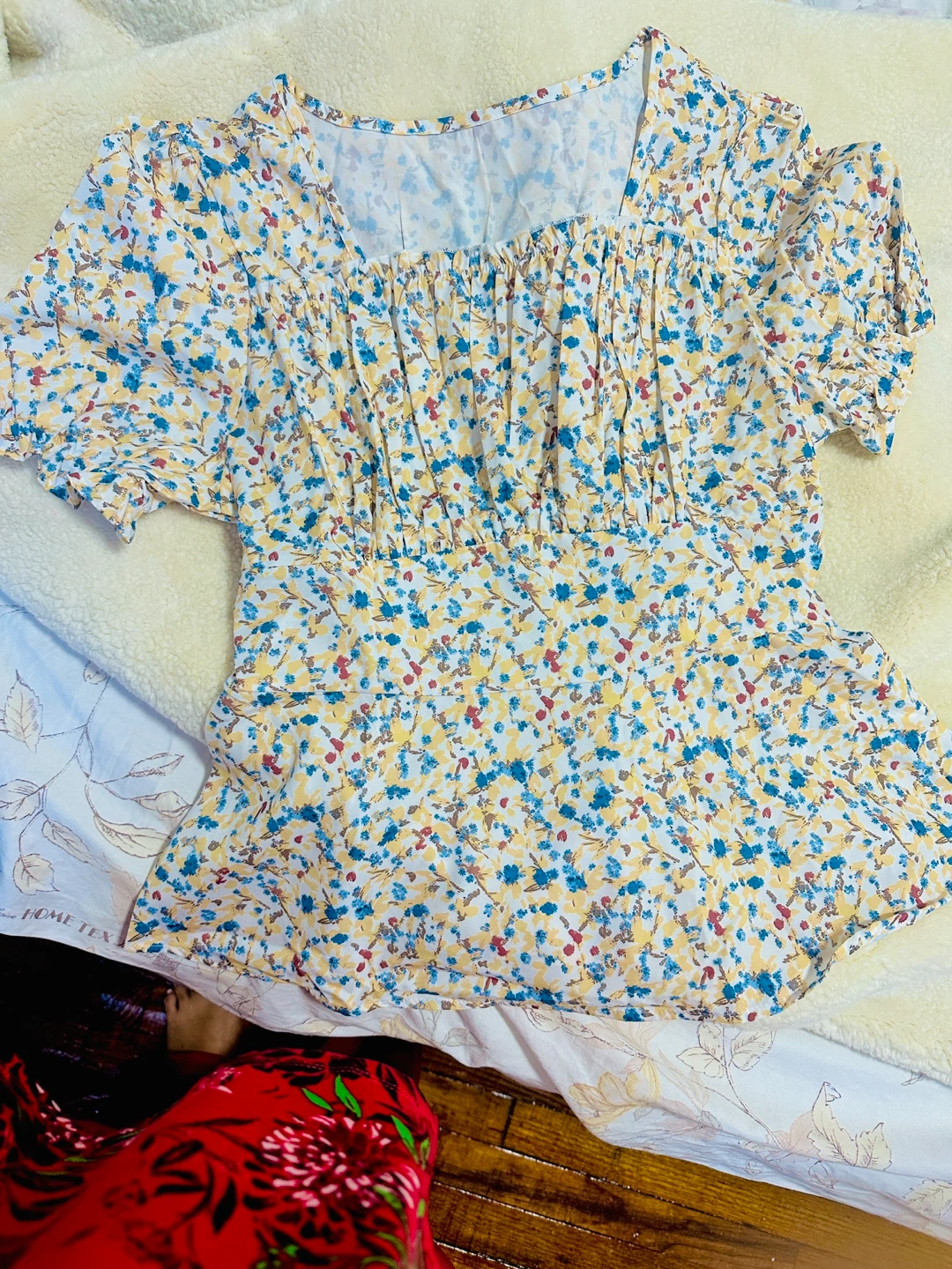 Floral Smocked Waist Peplum Top - Multicolor XL - photo 3