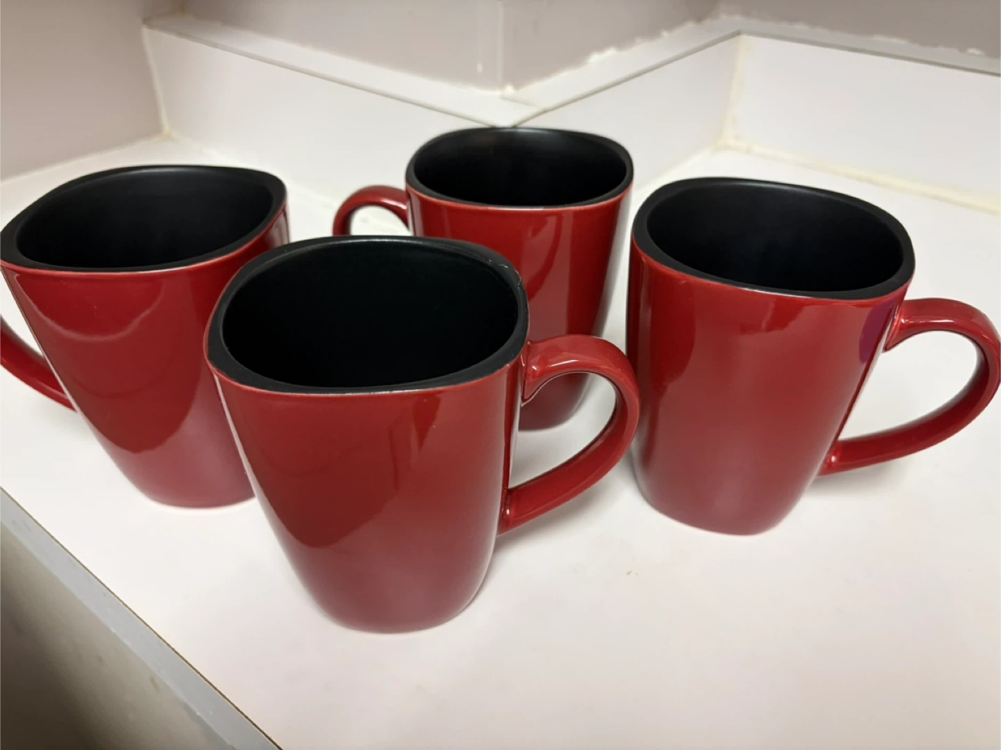 Corelle Hearthstone Red Square Dinnerware Set & Mugs