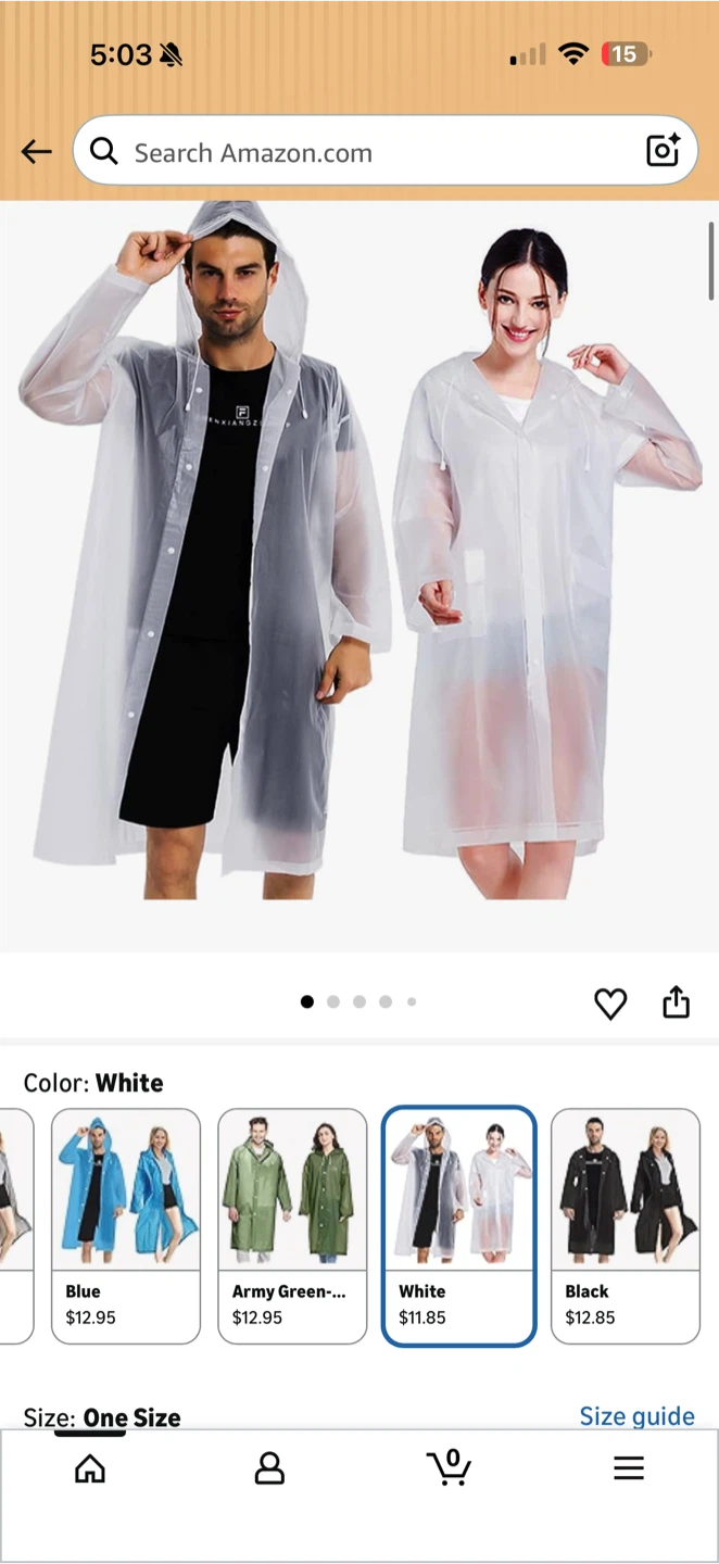 EVA Raincoat - One Size, White