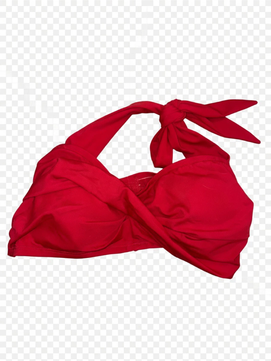Red Halter Bikini Top