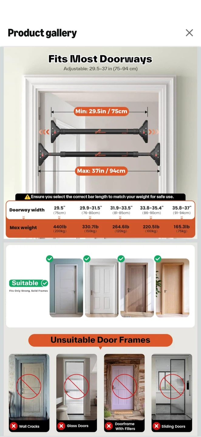 Doorway Pull-Up Bar - photo 3