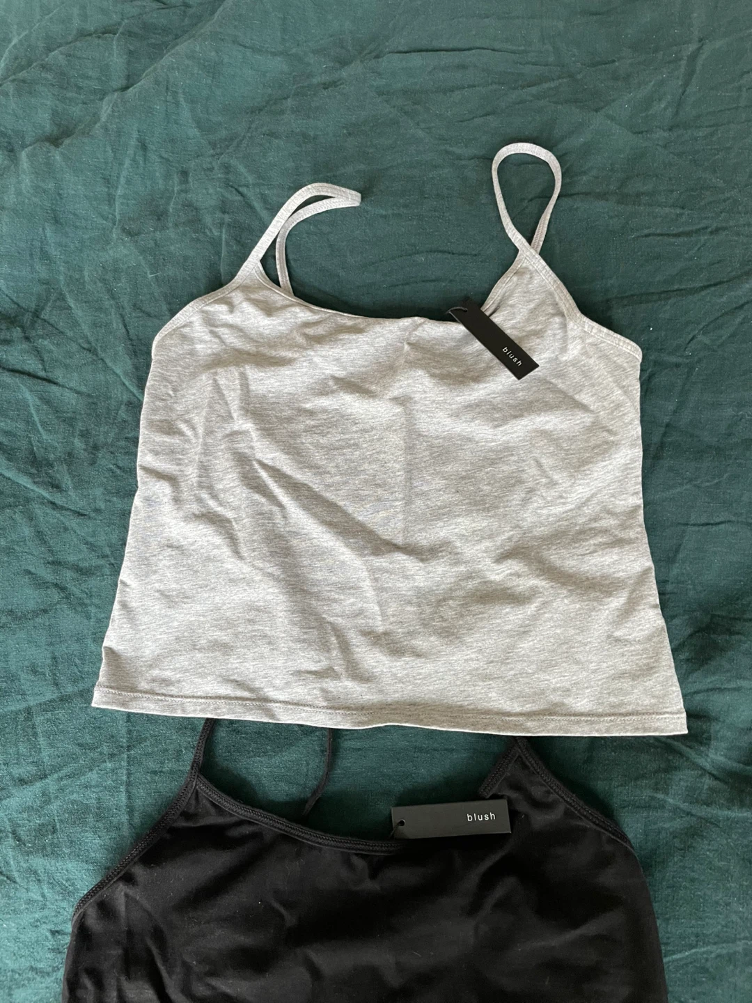 Blush Camisole Tank Tops - Grey and Black