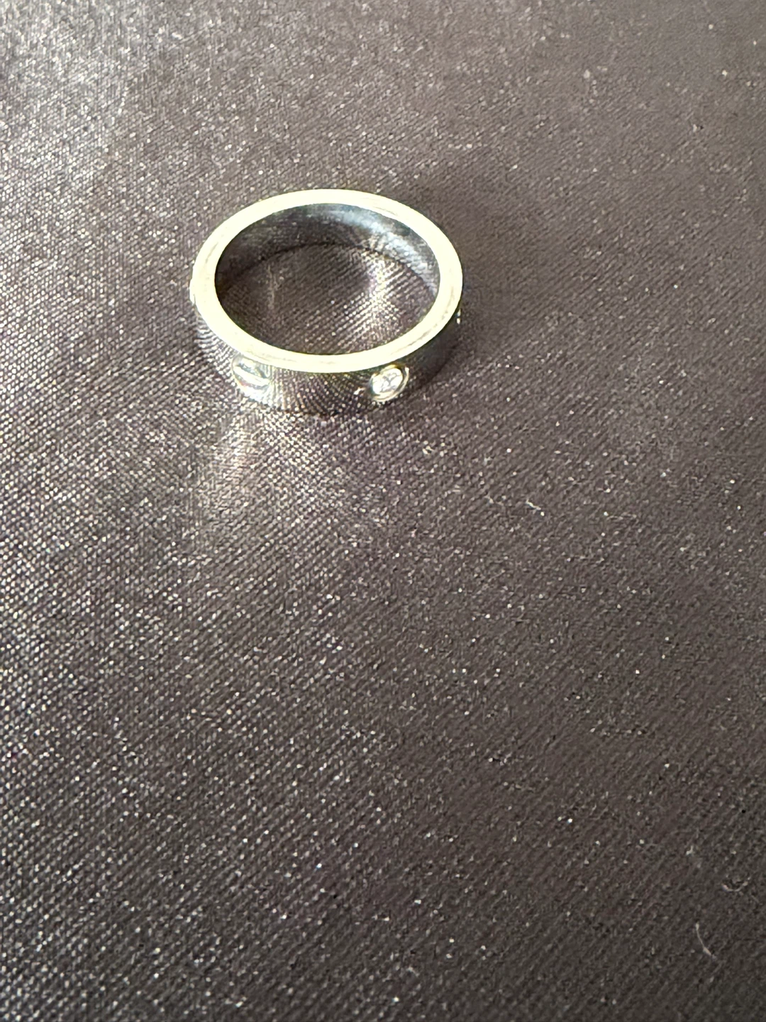 Silver band ring with stones - photo 4