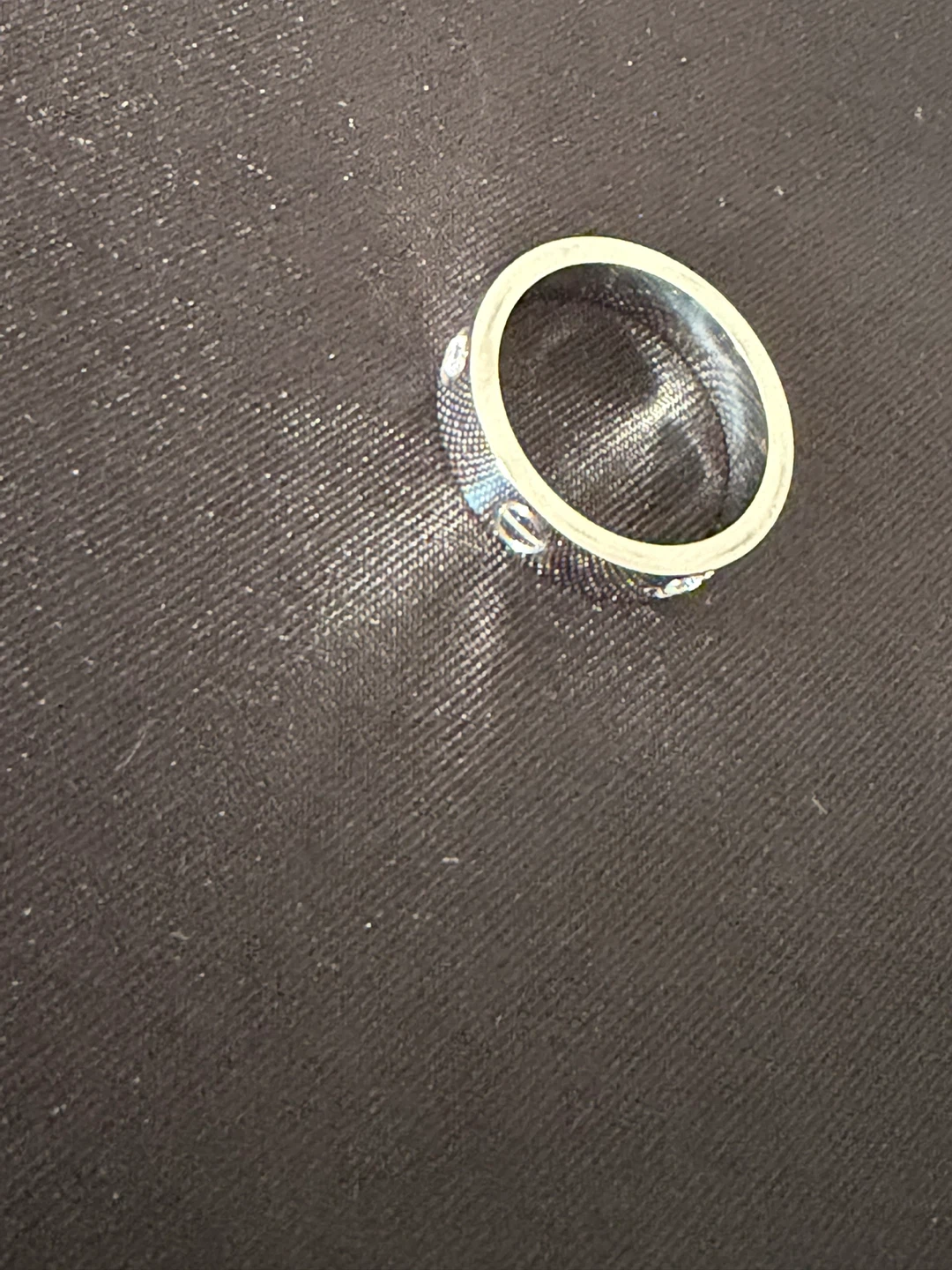 Silver band ring with stones - photo 2