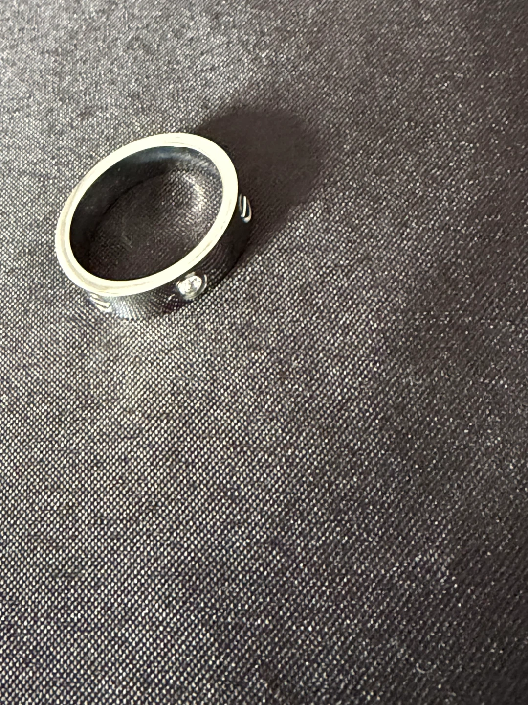 Silver band ring with stones - photo 3