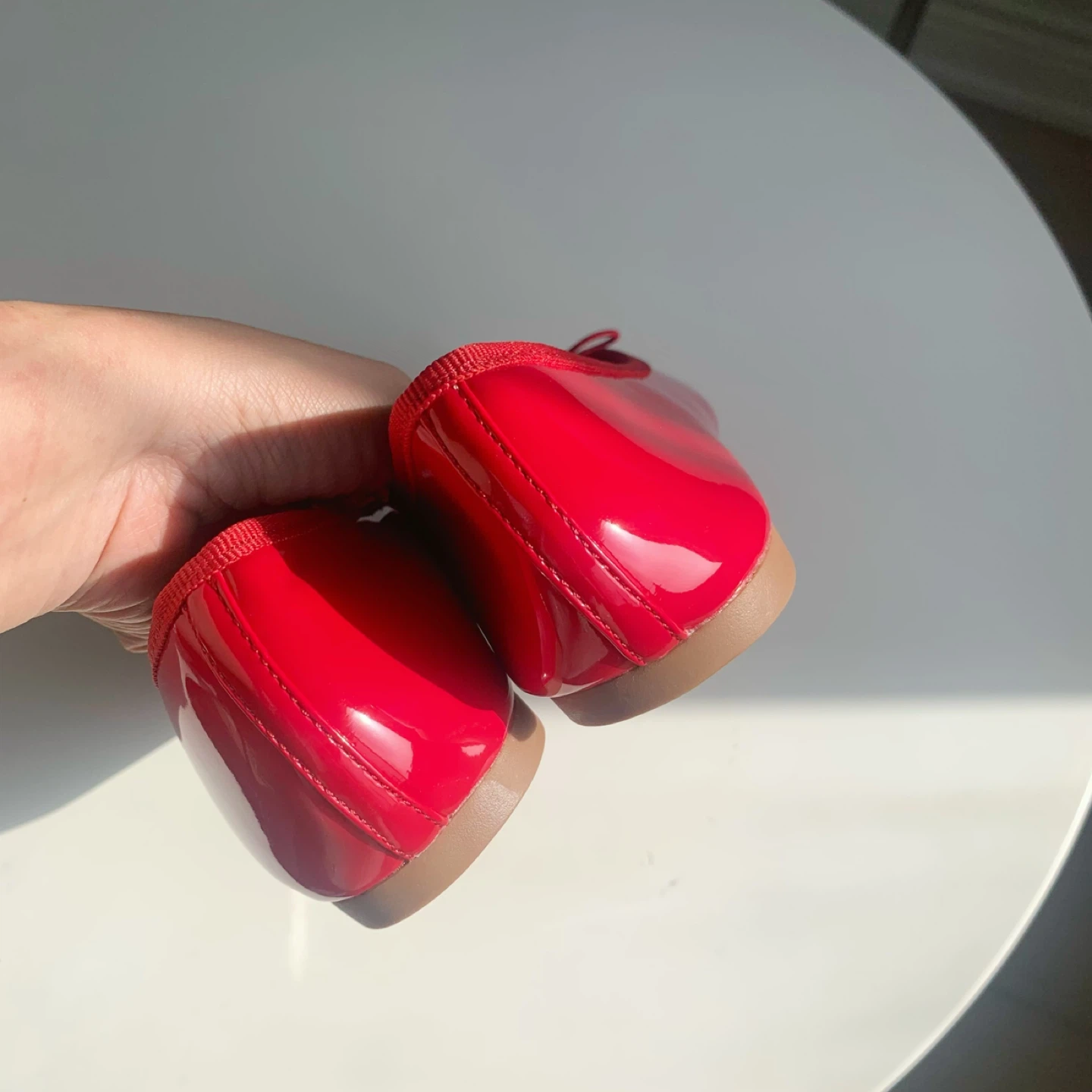 H&M Red Patent Ballet Flats EU36Bow Cute Chic - photo 3