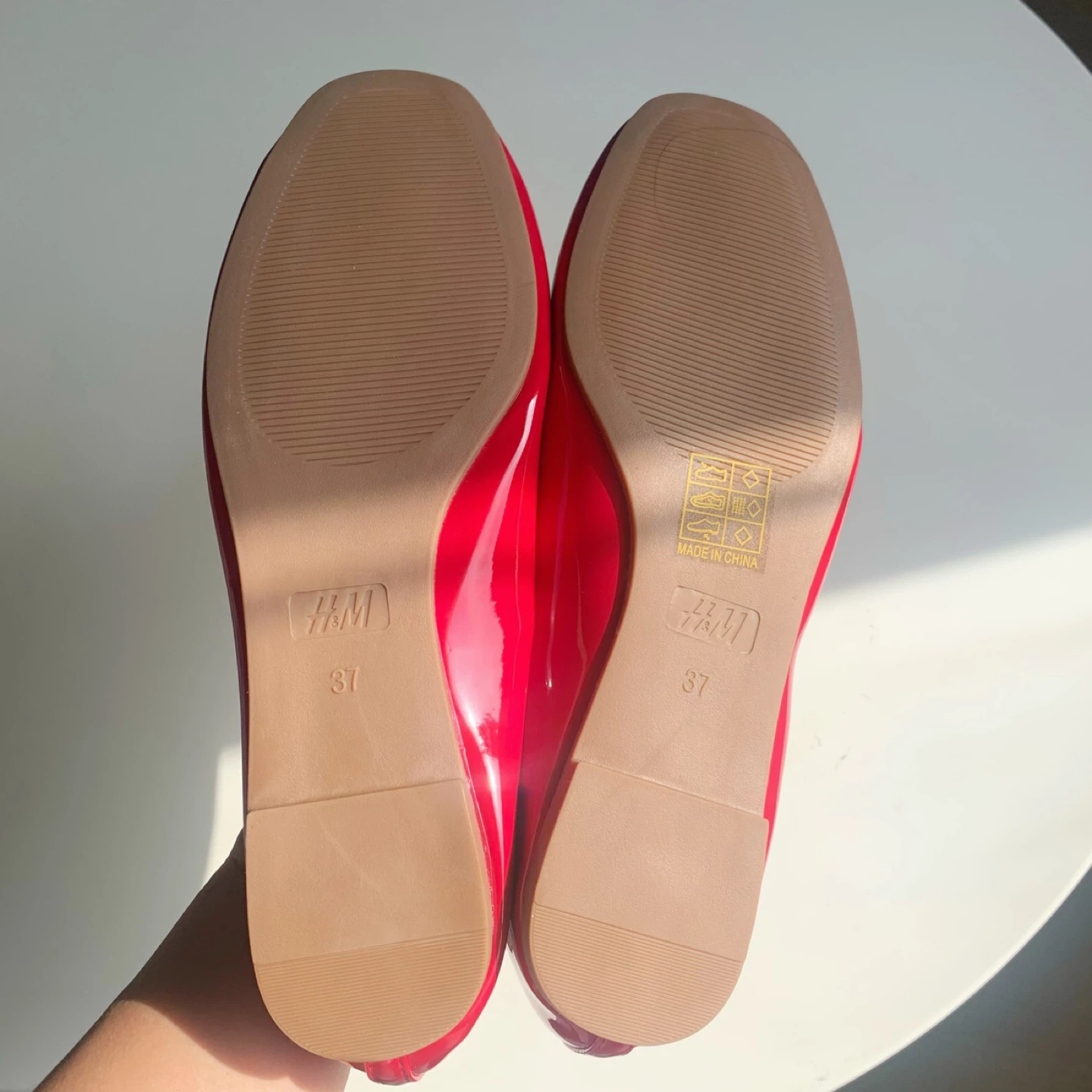 H&M Red Patent Ballet Flats EU36Bow Cute Chic - photo 4