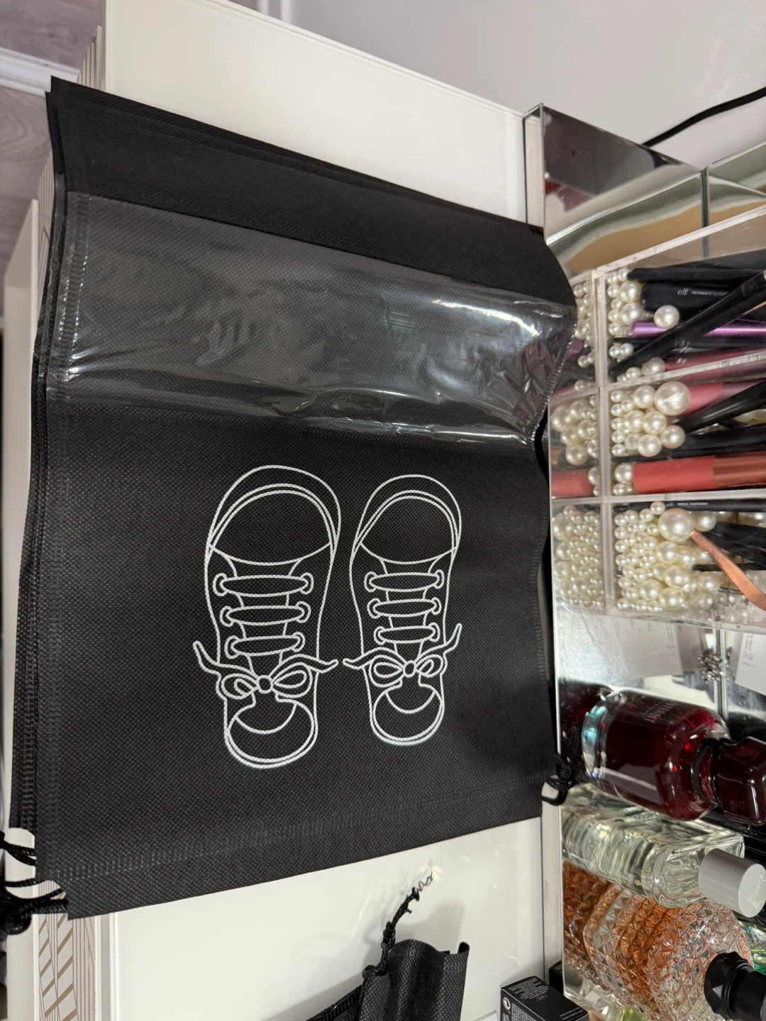 6 Small Black Shoe Storage Organizer Bag