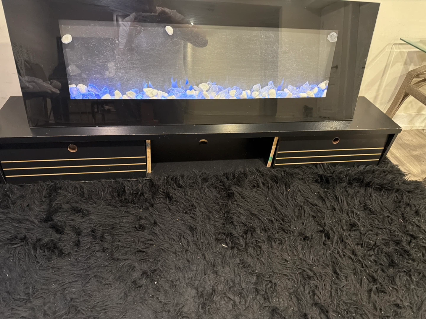 Black Electric Fireplace Console