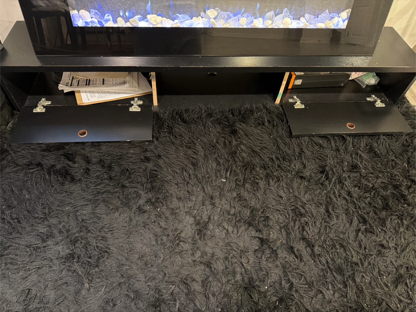 Black Electric Fireplace Console - photo 2