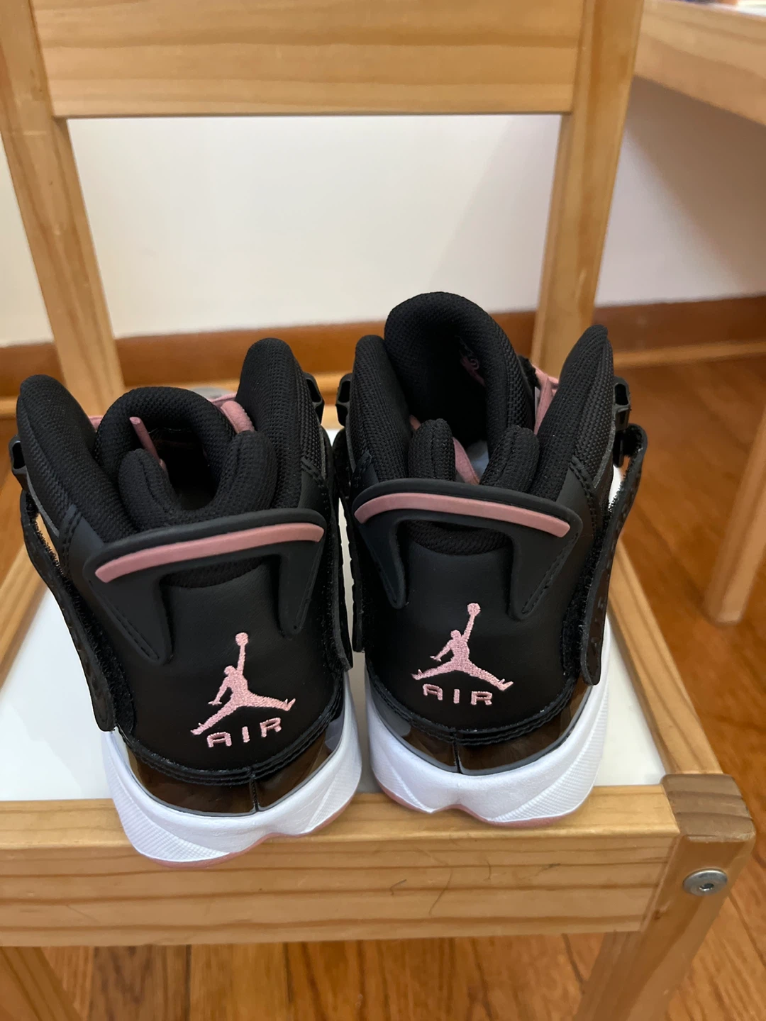Air Jordan 6 Rings Shoes Black Pink size 7 - photo 3