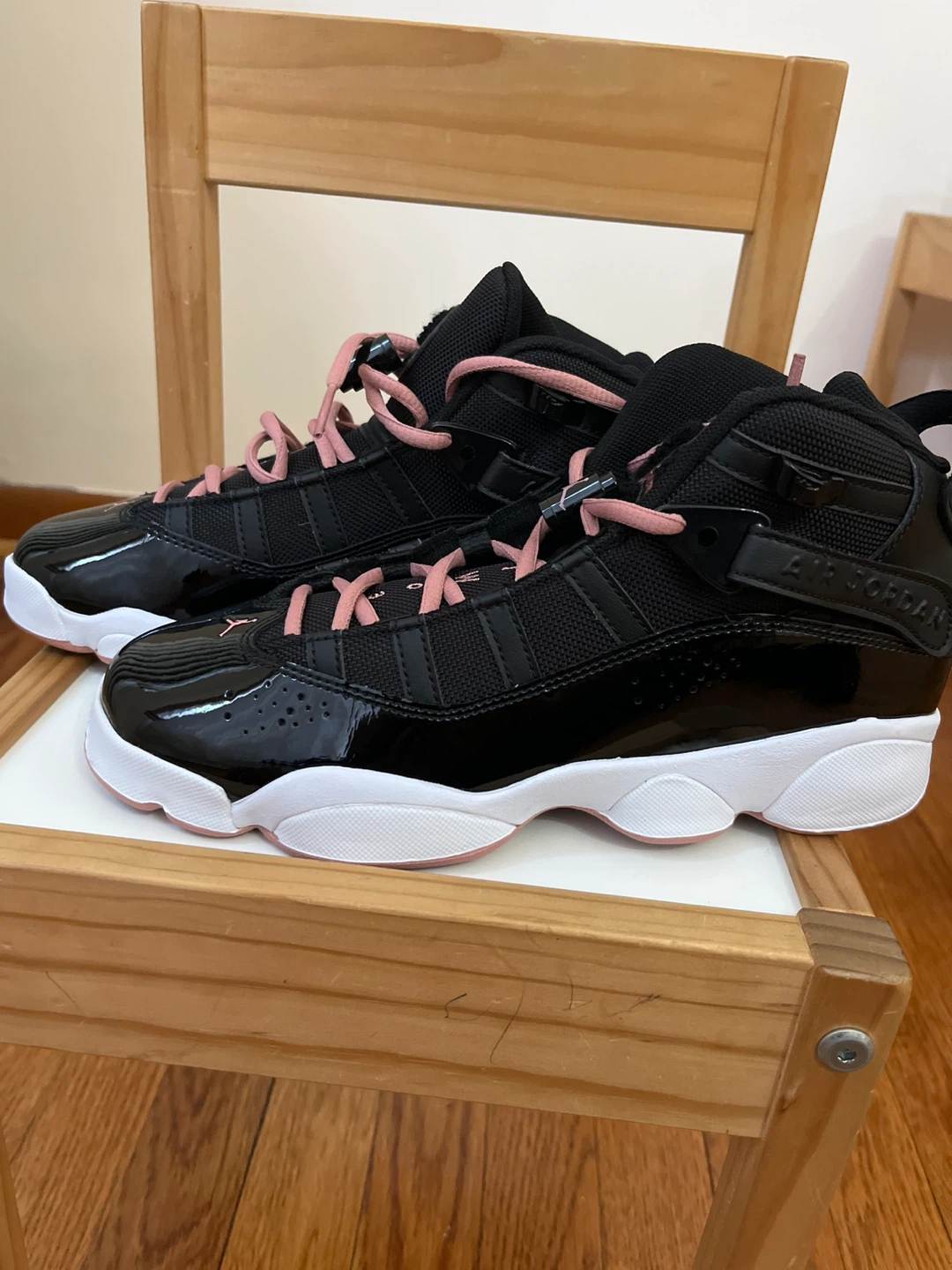 Air Jordan 6 Rings Shoes Black Pink size 7