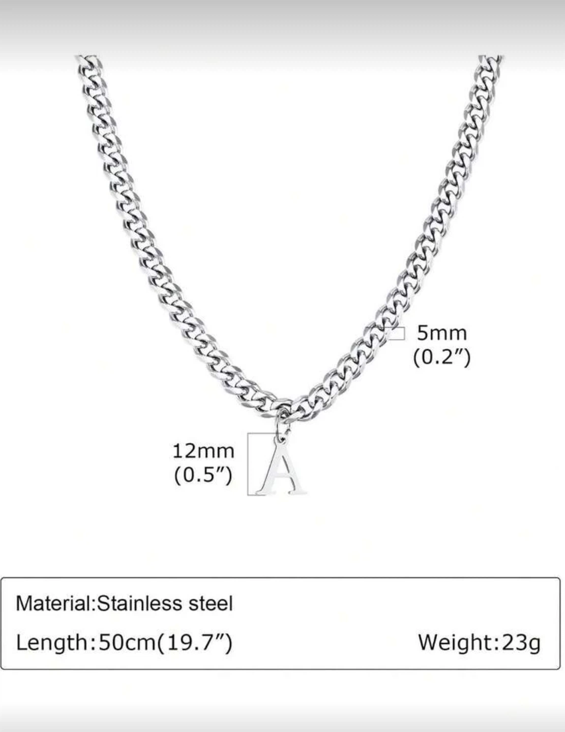 Stainless Steel Initial Necklace - Letter O - photo 3
