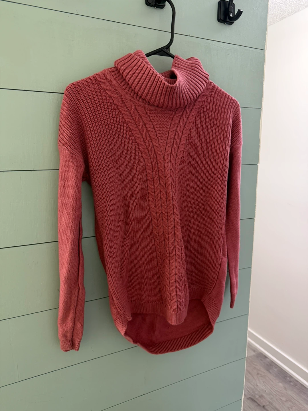 Banana Republic Pink Cable Knit Turtleneck Sweater Size P