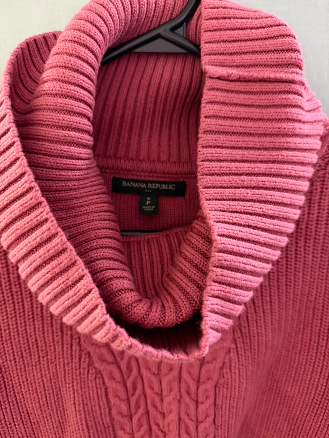 Banana Republic Pink Cable Knit Turtleneck Sweater Size P - photo 3