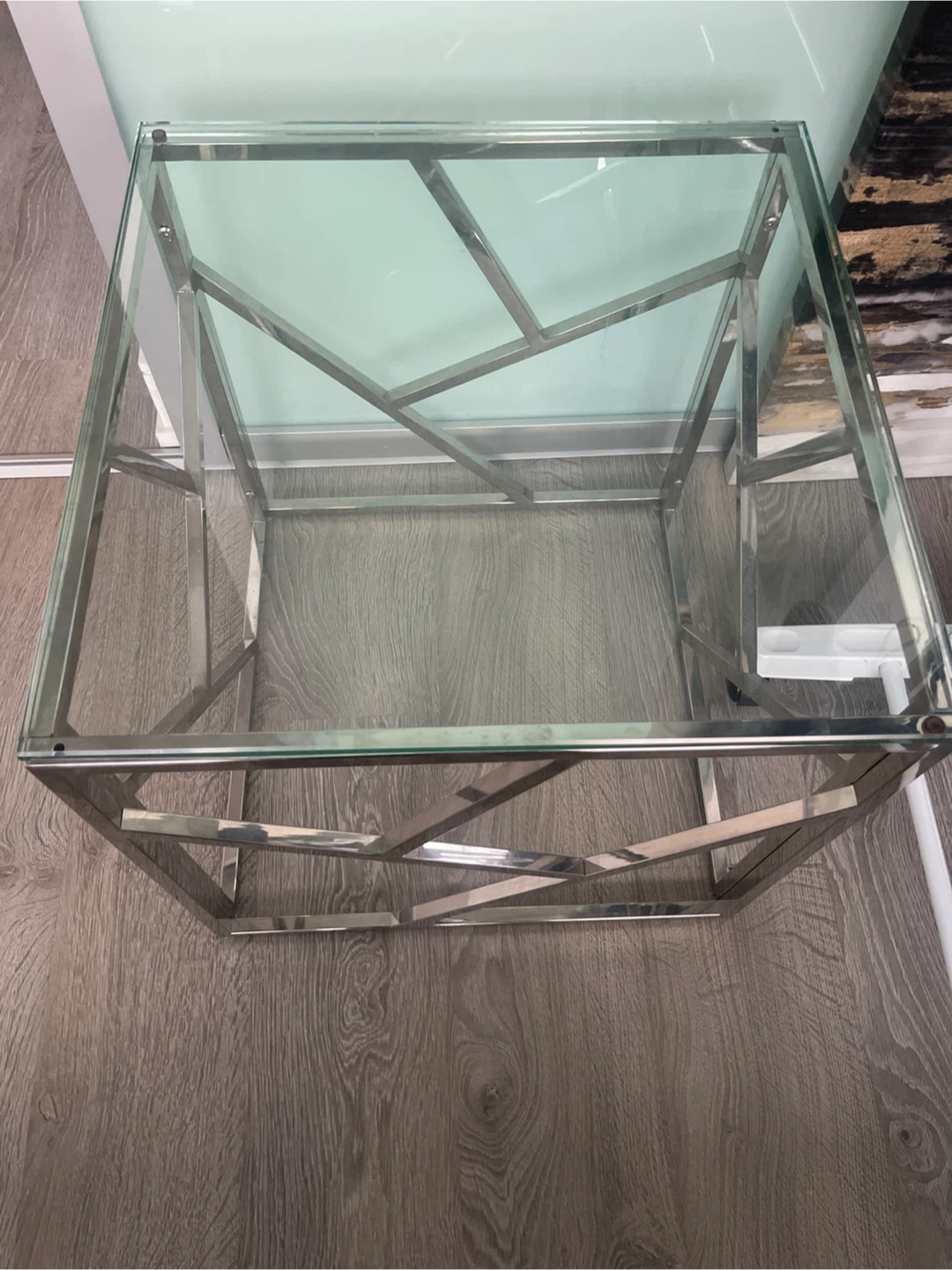 Glass and Chrome Side Table🥕
