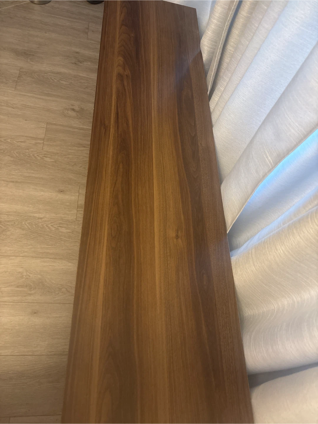 Wooden Media Console / TV Stand with Shelves - photo 2